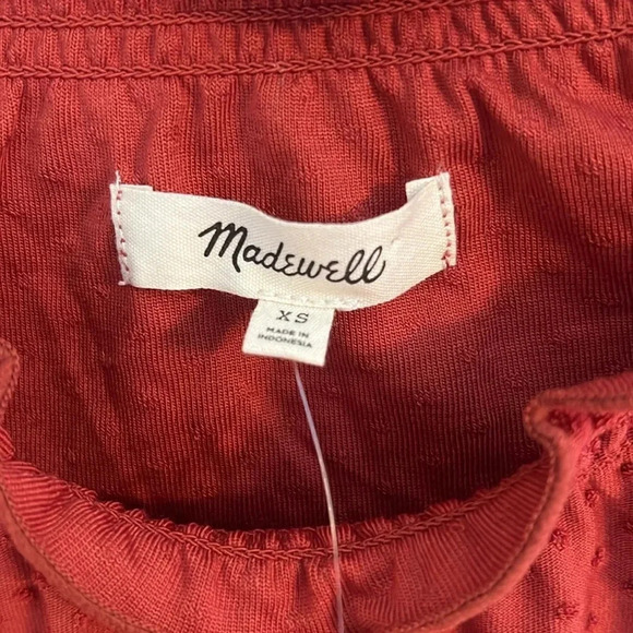 NWT MADEWELL Clipdot Ruffle Top in Etruscan Clay XS - Picture 4 of 9